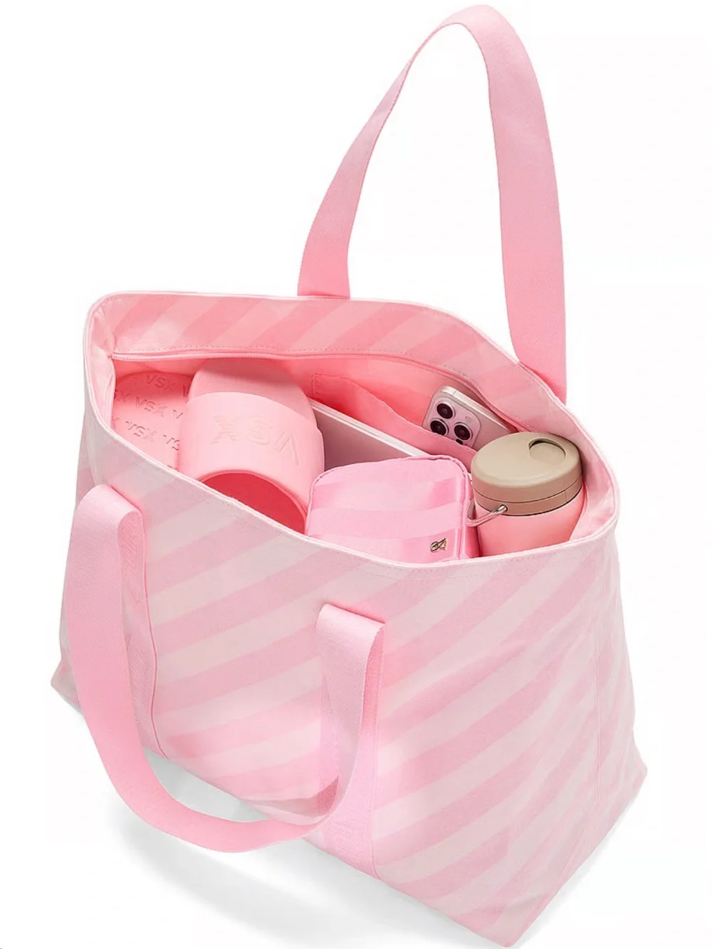 NWT Victoria Secret Heritage Stripe Canvas Tote Bag